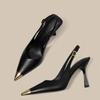 Pointed Toe High Heels Women Sandals Slingback Stilettos Shoes Sexy 2025 Summer New Woman Slippers Dress Party Brand Pumps Mujer