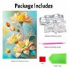 Yellow lotus flower pearl painting handmade diy 5D pearl painting kit home wall decoration art