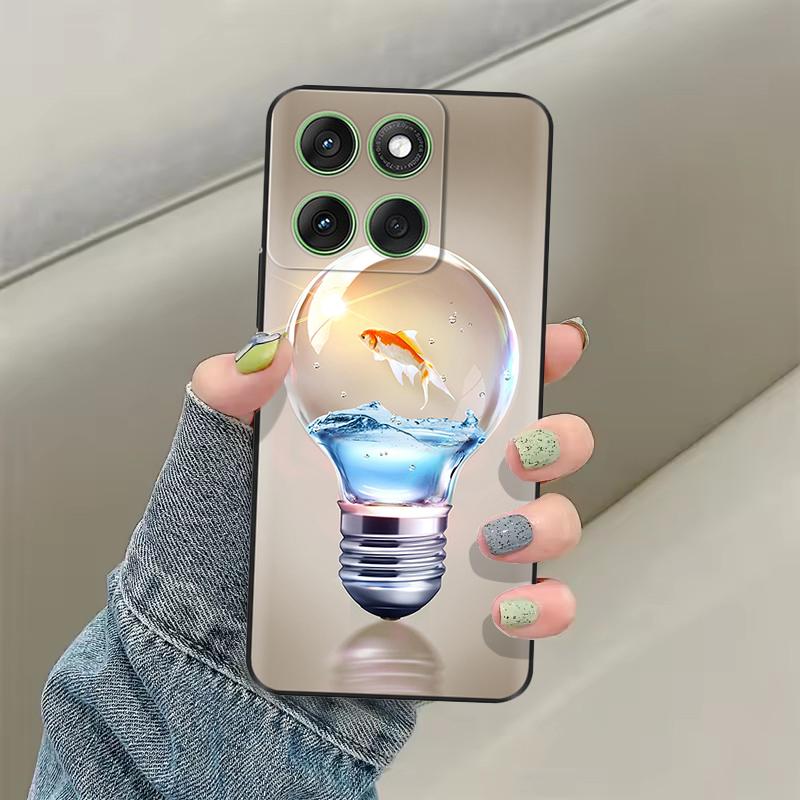 Чехол для Motorola Moto Edge 60 Мягкий ТПУ Силиконовый Черный Чехол для Moto Edge 60s edge60 Pro Роскошный Цветочный Защитный Чехол Сумки