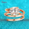 Smyoue 1CT-3CT Сертифицированное Кольцо-солитер с Муассанитом, Покрытие 14K, Женское, Свадебное, Лабораторный Алмаз, Кольцо из Чистого Серебра 925 Пробы, 100% Шани Абергель