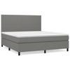 3141634 vidaXL Bed with Box Spring and Mattress Dark Grey 180x200cm Fabric