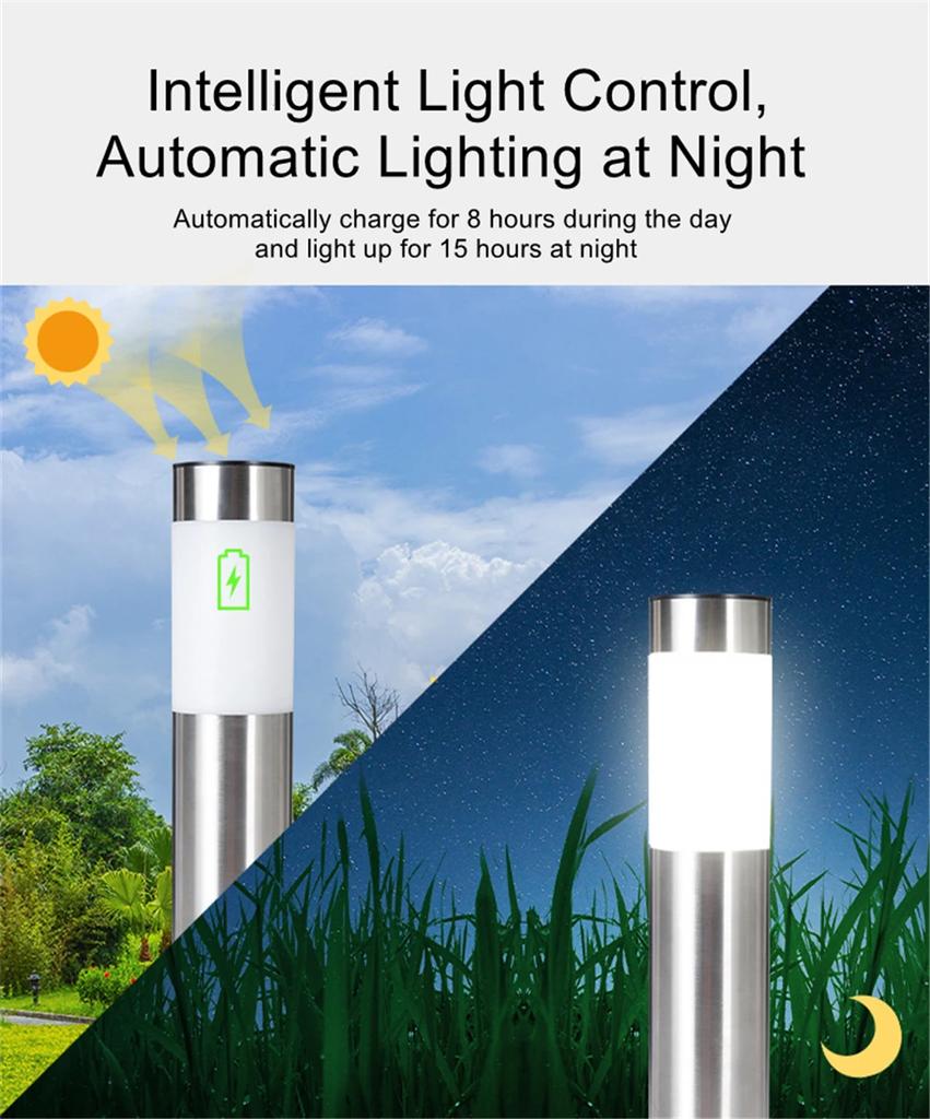 1/2/4/10 Pack 600mah Solar Garden Pathway Lights Outdoor LED Lighting Ground Plug Bollard Light for Patio, Gardens,Pathways,Lawn
