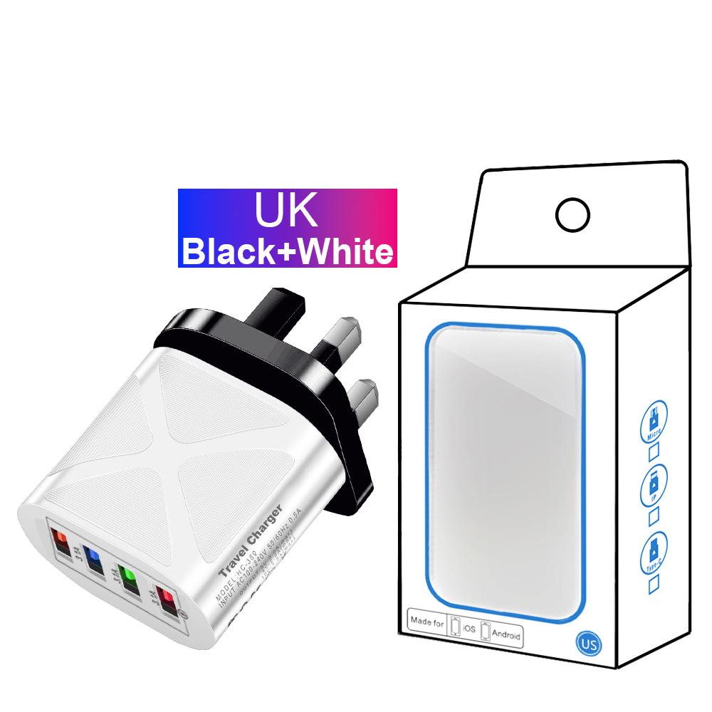 New Multi-Port Travel Charger 4 USB 5V/2.4A, Fast Charging with AU/EU/UK/US Plugs