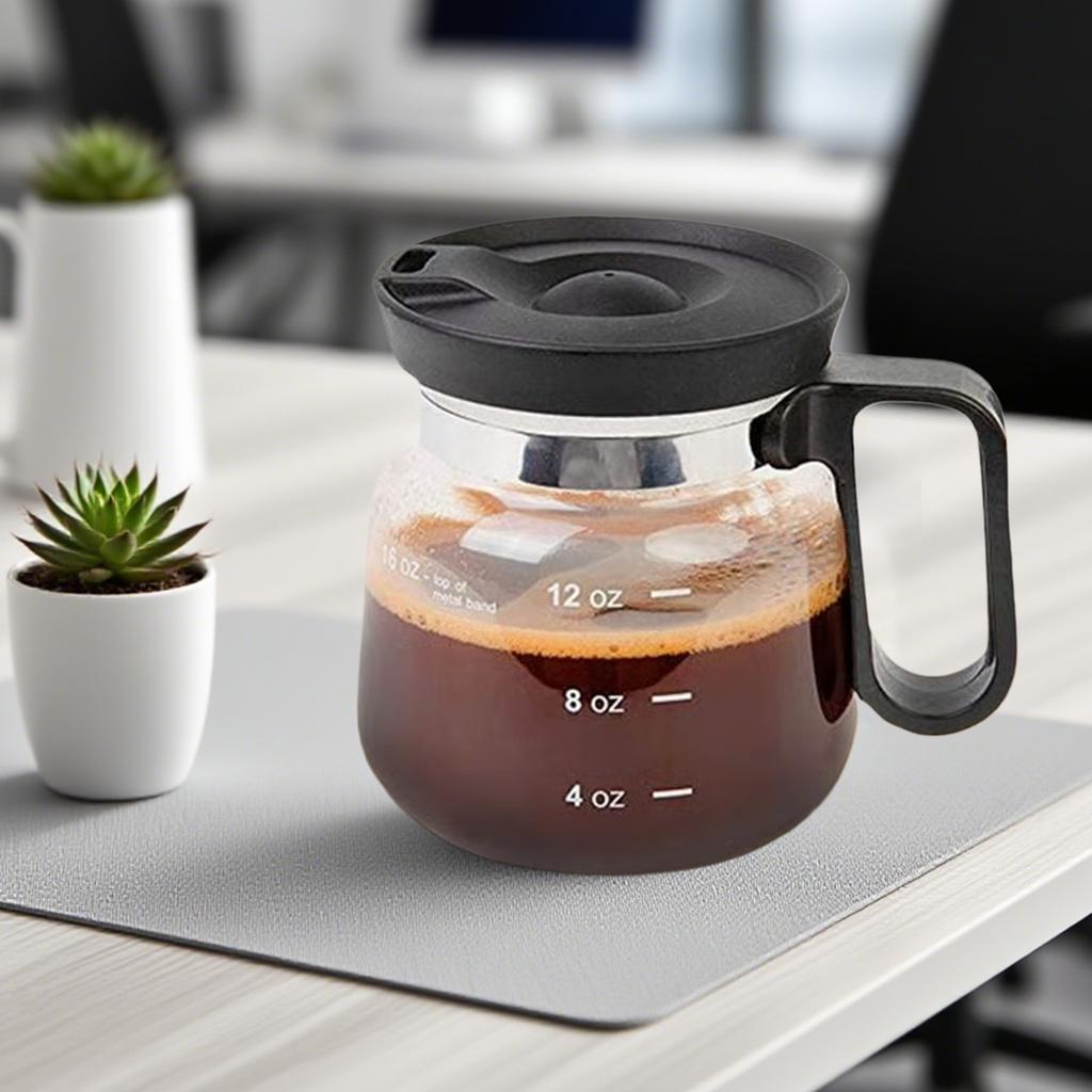 16 унций Дорожная кофейная кружка Стеклянные кружки Прозрачные стеклянные кофейные кружки Чайник Чашки для питья с крышкой Кофейная кружка в форме кофейника большой вместимости