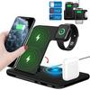 15W Fast Wireless Charger Stand For iPhone 14 13 12 11 8 Apple Watch 4 In 1 Foldable Charging Station for Airpods Pro iWatch