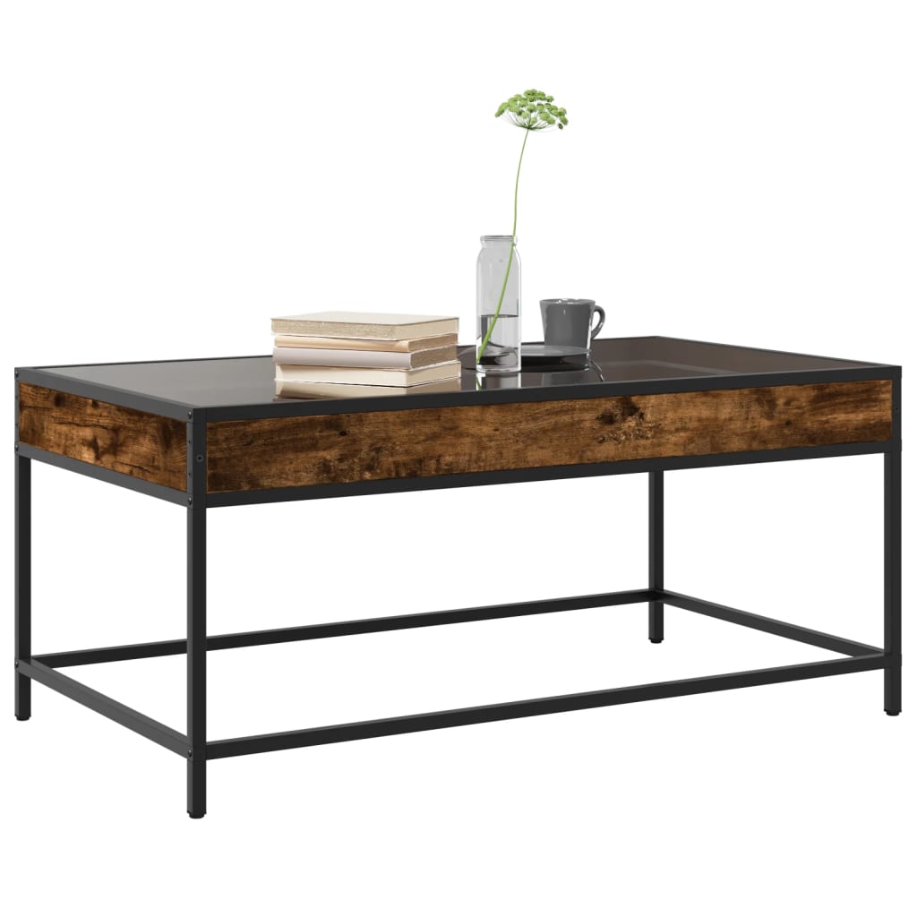 Infinity LED Coffee Table with Smoked Oak Finish 90 x 50 x 41 cm