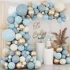 1 Set Balloon Garland Arch Kit Vintage Blue White Golden Leakproof Thicker Baby Shower Birthday Party Wedding Decoration Latex Balloon Party Supplies