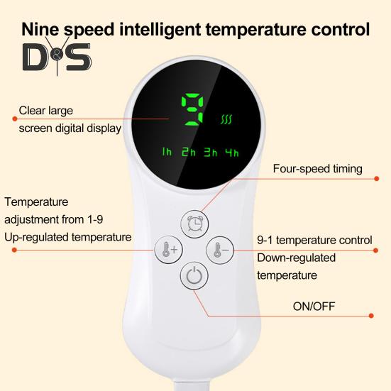 Электрическая грелка с автоматическим выключением, розетка 240 В, Великобритания, регулируемые кнопки, подогрев плеч, шеи, спины, 9 скоростей, регулировка температуры, управление одной кнопкой, грелка