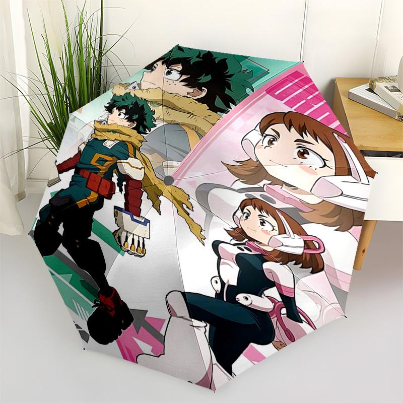 1pc My Hero Academia Anime Characters Automatic Opening Umbrella, Portable Folding Design with 8-Bone Iron Frame, Outdoor for Fans, Travelers, Everyda