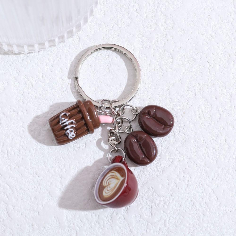 2PCS Mini Size Coffee Cup Keychain Coffee Shape Bag Pendant Mini Keychain Pendant For Backpack