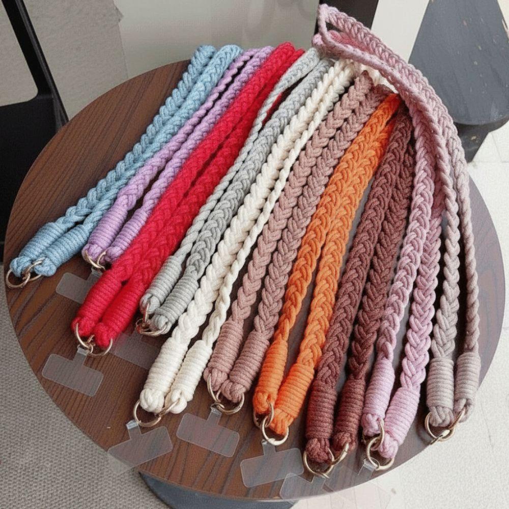 Macrame Woven Phone Lanyard Clear TPU Connector Neck Phone Strap Phone Keychain Strap for Phones