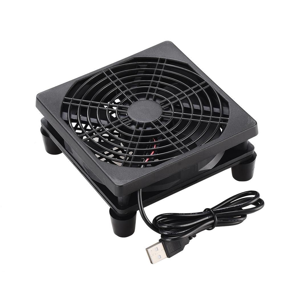 USB-вентилятор для охлаждения роутера, подходит для AC88U R7000, вентилятор для охлаждения ТВ-приставки с двусторонними пластиковыми новыми ножками, 12 см