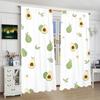 Fruit Pear -2 Pieces - Printed Curtain, 100% Polyester Material, Suitable for Home Decoration