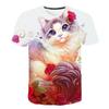 Летние мужские и женские 3D футболки с изображением животных, кошек, медведей, волков, 3D-печатная одежда, повседневная футболка с коротким рукавом XS-5XL