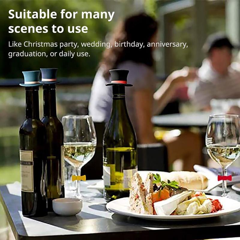 Многоразовая силиконовая пробка для вина, пробка, форма шляпы, вакуумная герметичная крышка для бутылки, пробка для бутылки вина, инструменты для бара