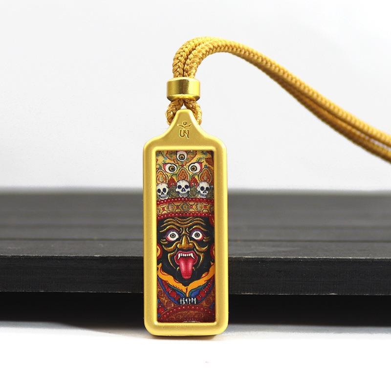 Sacred Tara Thangka Necklace Gold Plated for Spiritual Growth and Protection
