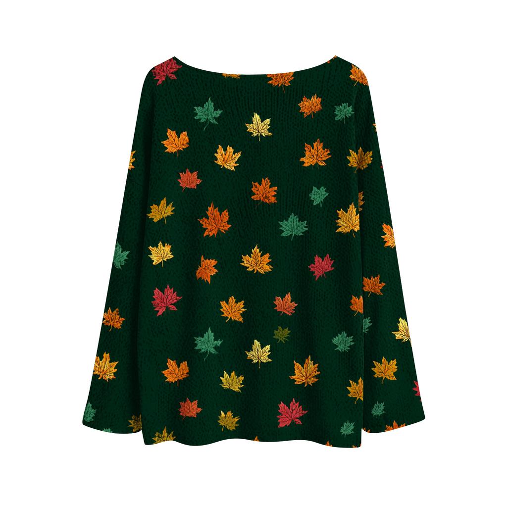 Women's Christmas Print Lightweight Sweater Casual Long Sleeve Knitted Pullover