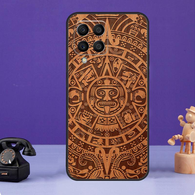 Чехол с рисунком из дерева и календарем майя для Samsung Galaxy M12 M32 M52 M55 M13 M33 M53 M14 M34 M54 M20 M30s M31s M51 M31 M21