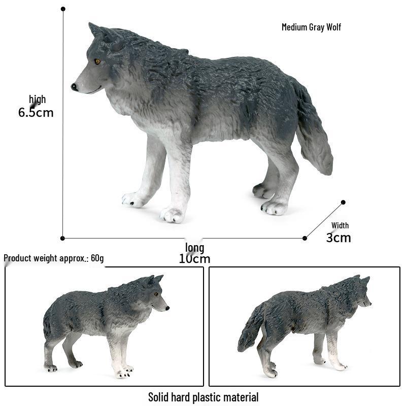 Cross-border Children's Solid Yellow Wolf & Gray Wolf Pup Ornamental Toys