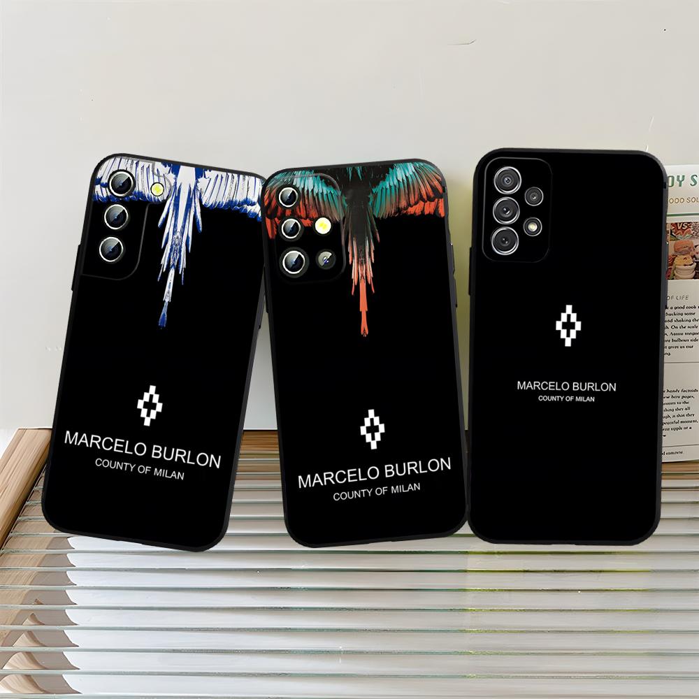 Модный дизайн с вставками из капа - Чехол для телефона Marceloes Для S25 Samsung S26 S24 Ultra S22 S23 S20 Fe S21 Plus A54 A34 A16 A53 Задняя крышка