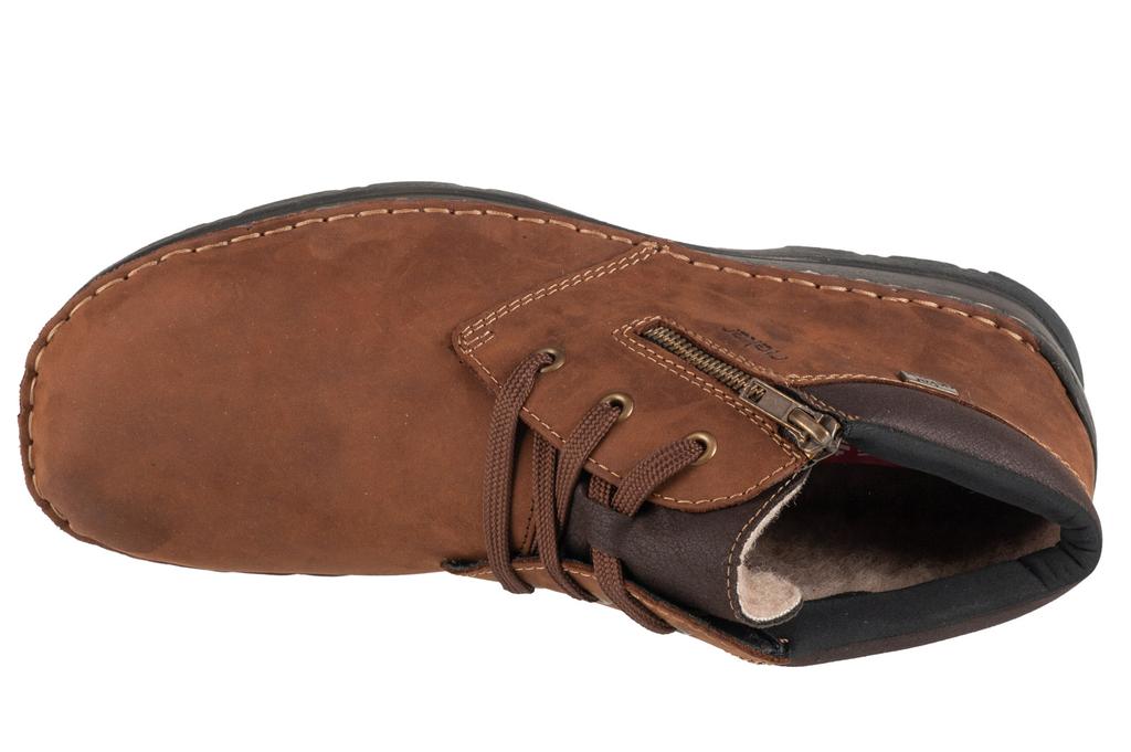 RIEKER Booties, Mens Brown Lace-up Shoes