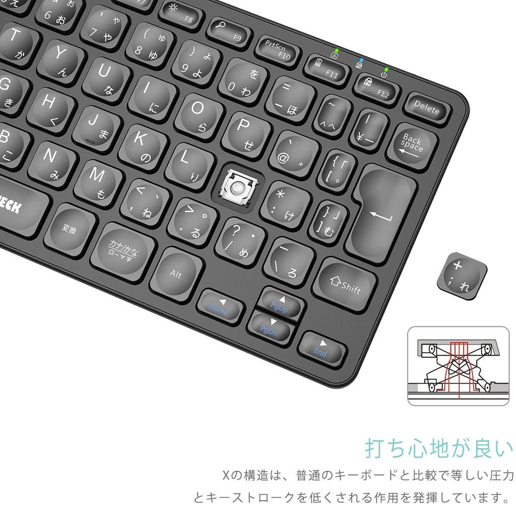 Arteck 2.4G Wireless Keyboard, Lightweight, Full-Size, Media Functions, Hotkeys, Compatible with Computers, Desktops, PCs, Laptops, Surfaces, Smart