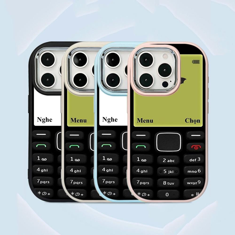Для iPhone 13 14 15 Pro Max Samsung Galaxy A14 A15 A24 Xiaomi 13T Redmi 12C Мягкий пухлый чехол для телефона A45 Забавная кнопка в стиле ретро Художественный дизайн Чехол из ТПУ