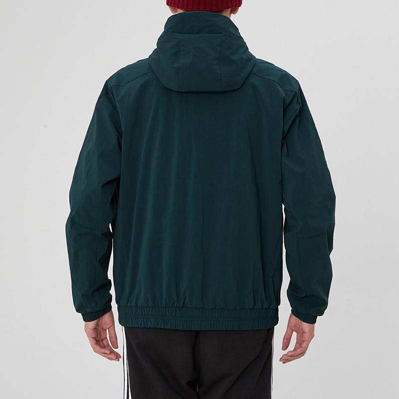 adidas Спортивная повседневная тканая куртка с капюшоном Мужские куртки Павлино-зеленый H38401