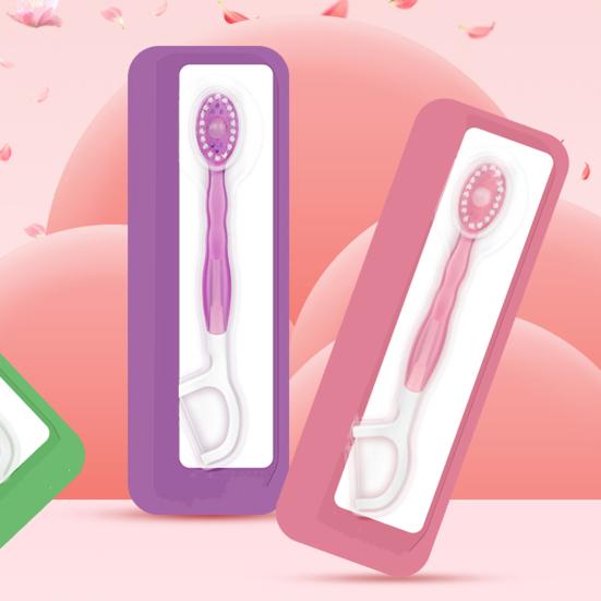 12Pcs Disposable Toothbrush with Toothpaste Floss Pick Tongue Scraper Portable Travel Adults