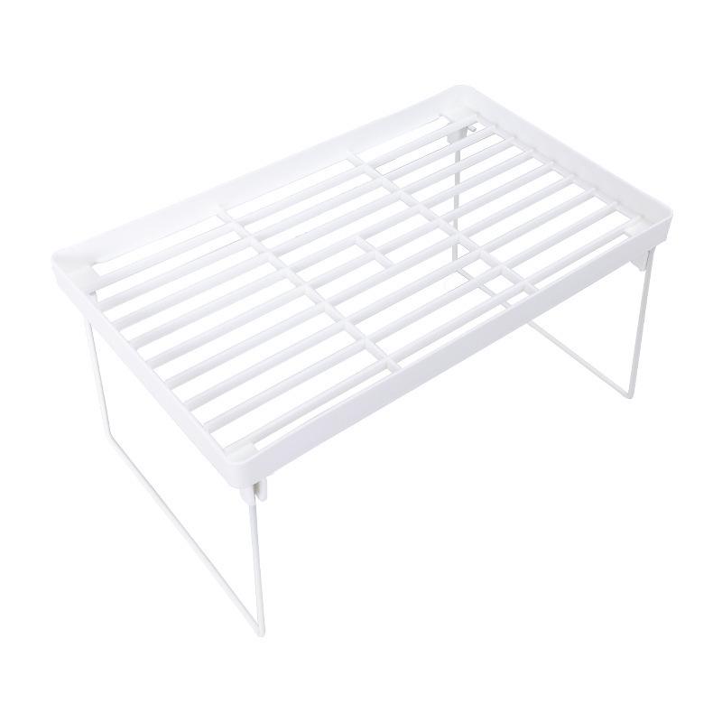 Foldable Wrought Iron Tiered Shelf Divider - Dormitory & Desktop Storage Rack