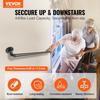 Pipe Stair Handrail Staircase Handrail 2 FT Carbon Steel for Wall Mount
