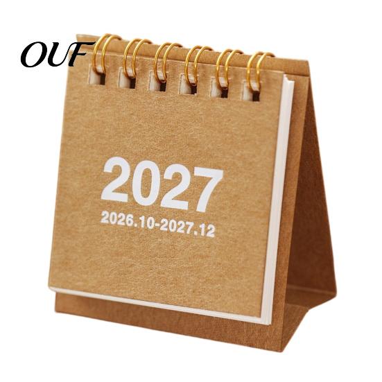 Artistic Office Stationery Supplies Mini Desk Calendar 2026-2027, Oct 2026 to Dec 2027 Standing Flip Small Practical Gift for Students Professionals