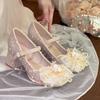 Fairy Gentle with Skirt Bridesmaid Single Shoes Woman 2025 Spring and Summer New Temperament Beautiful Mary Jane High Heels Woman
