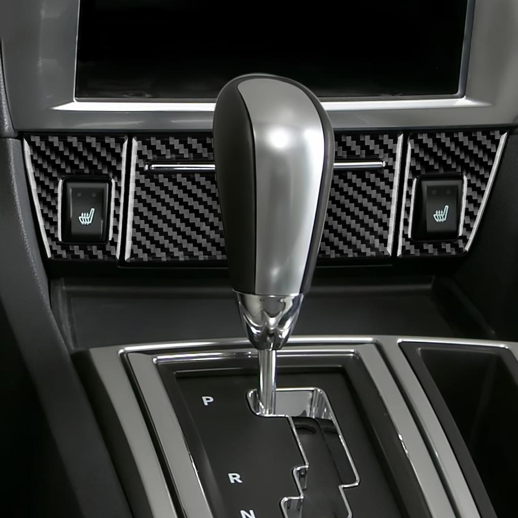 AIRSPEED Carbon Fiber Interior Custom Accessories for Chrysler 300C Generation Ashtray Box Cover Sticker Trim Garnish Stylish Interior Panel for