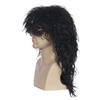 YOVEKAT Halloween Men's Black 80s Rocker Heavy Metal Punk Curly Wig Cosplay Costume Fancy Dress for Party