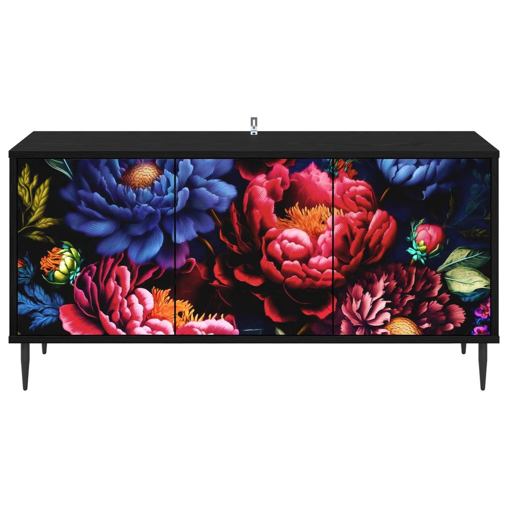 TV Cabinet KIEL 102 x 33 x 51 cm Black Oak Effect