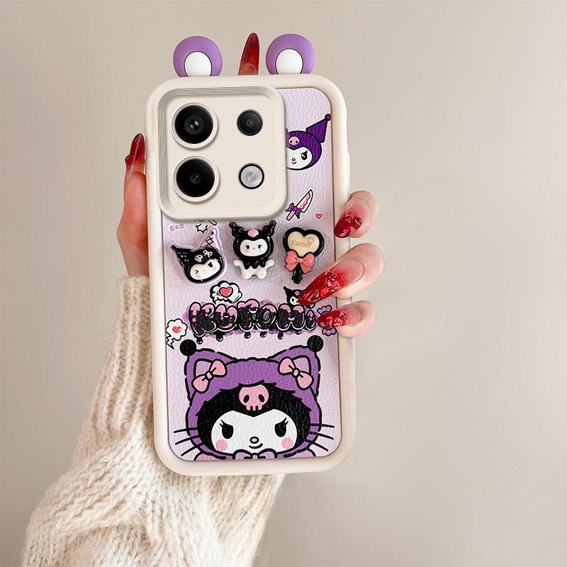 KEYSION Милый чехол с 3D-мультяшным рисунком для Redmi Note 13 Pro 5G с браслетом, силиконовый противоударный чехол для телефона Xiaomi POCO X6