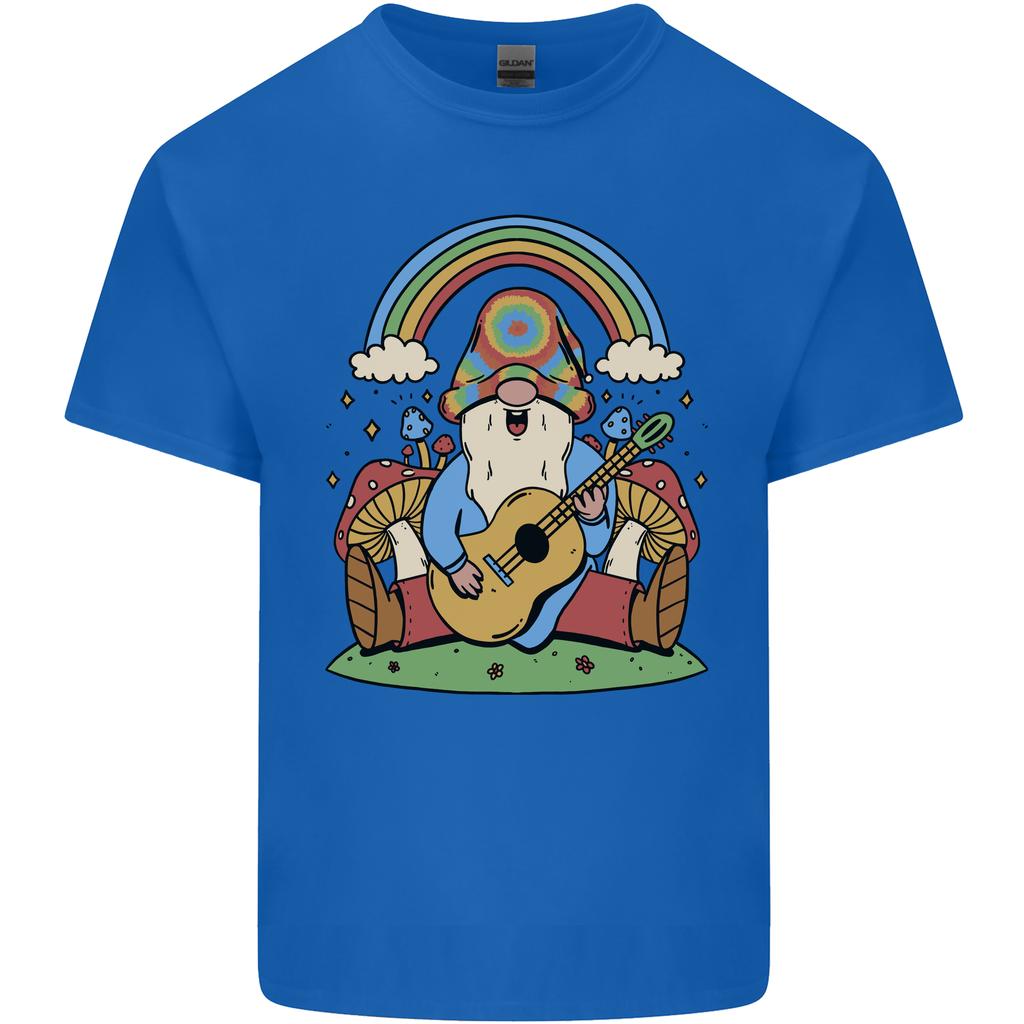 Trippy Guitar Hippy Gnome Magic Mushrooms Unisexs Light Cotton TShirt