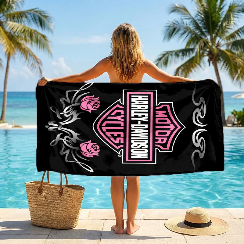 Vintage Motorcycle Fashion Beach Towel: Ideal for Summer Adventures Soft, absorbent and quick drying suitable for swimming and bathing