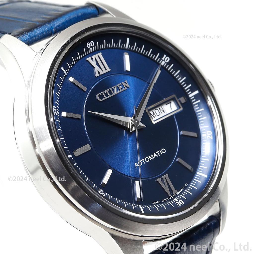 Мужские часы Citizen Mechanical Day Blue NY4050-11L, День и Дата, Водонепроницаемые, Золотые,