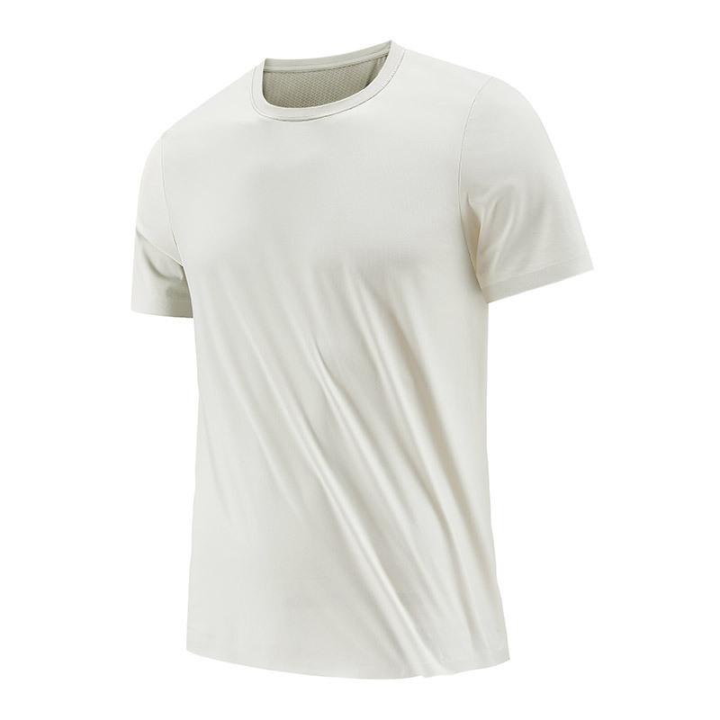 Спортивная футболка мужская с коротким рукавом летняя быстросохнущая футболка для фитнеса и бега дышащая короткая футболка из ледяного шелка для мужчин