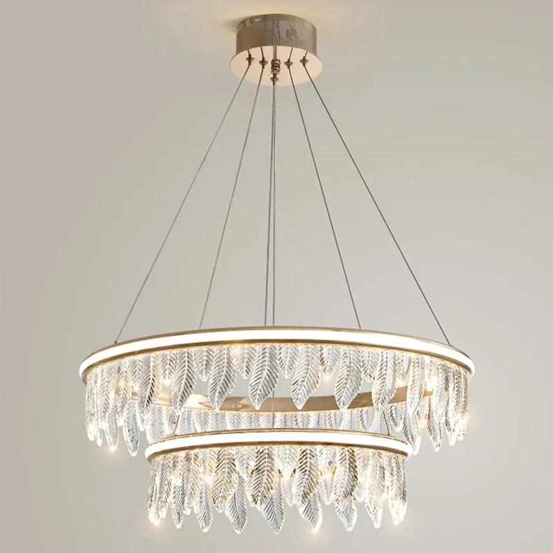 Ресторан Роскошный хрустальный подвесной светильник для потолка, круглый, для гостиной, столовой, подвесной светильник, люстры в стиле лофт