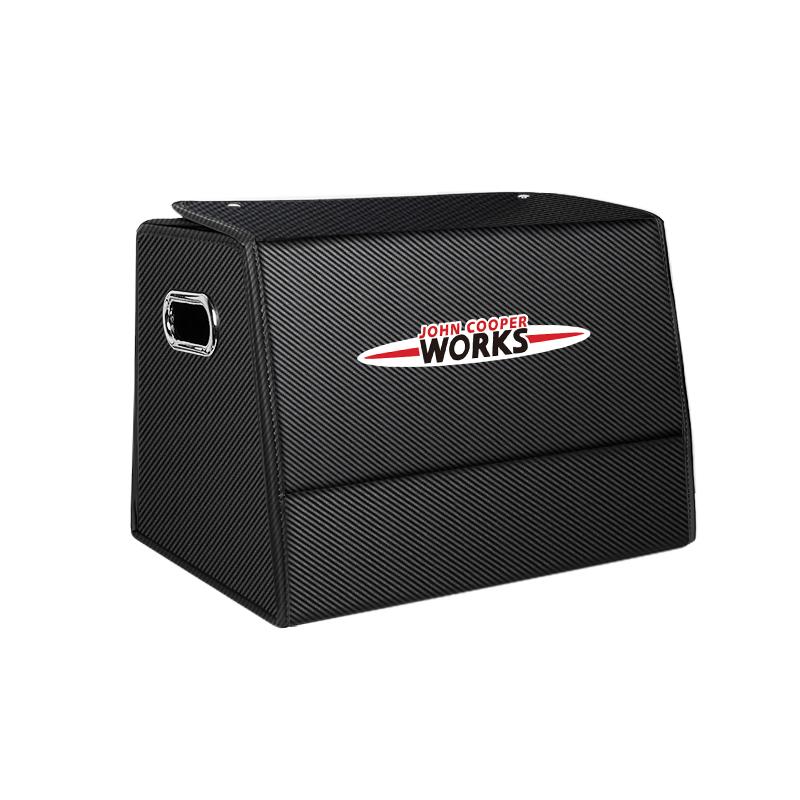 Car Mounted Large Capacity Foldable Suede Nappa Leather Trunk Storage Box For BMW Mini Works Cooper F54 F55 F56 F57 F60 R50 R52