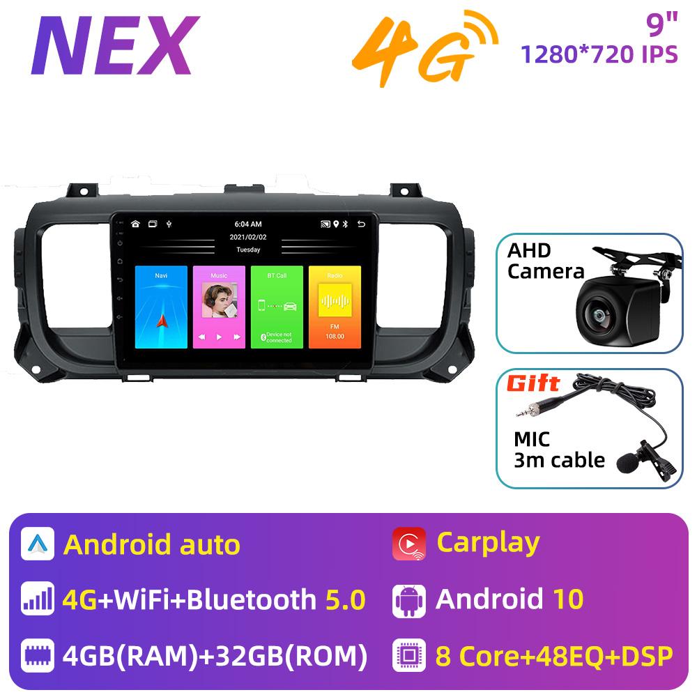 Автомобильное радио для Peugeot Expert 3 Citroen Jumpy 3 SpaceTourer 2016 - 2021 2Din Android Автомобильный мультимедийный проигрыватель CarPlay GPS-навигация