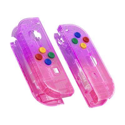 Чехол для ручного контроллера eXtremeRate, совместимый с Switch Joycon и Switch OLED, прозрачный градиентный цветной сменный корпус, сменный чехол своими руками