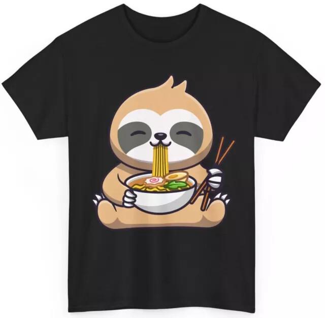 Sloth Shirt Kawaii Sloth Eating Ramen Japanese Food Lovers Women Men Tshirt Unisex T-Shirt