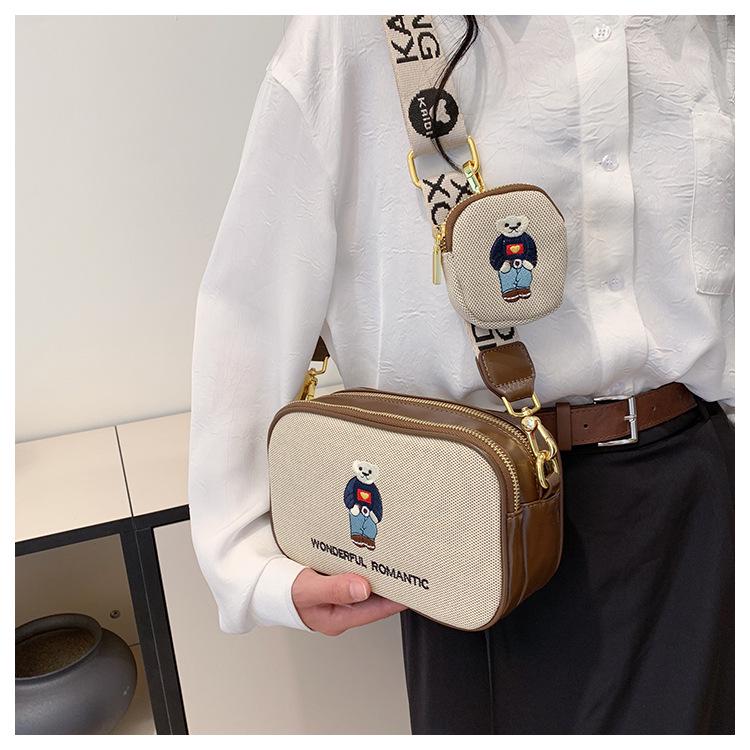 Katie Bear 2025 Autumn Fashion Canvas Crossbody Bag - Stylish & Trendy Women's Accessory