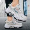 Деформация роликовые коньки роликовые коньки для взрослых мальчиков и девочек студенты уменьшаются невидимые четырехколесные двухрядные беговые туфли новые