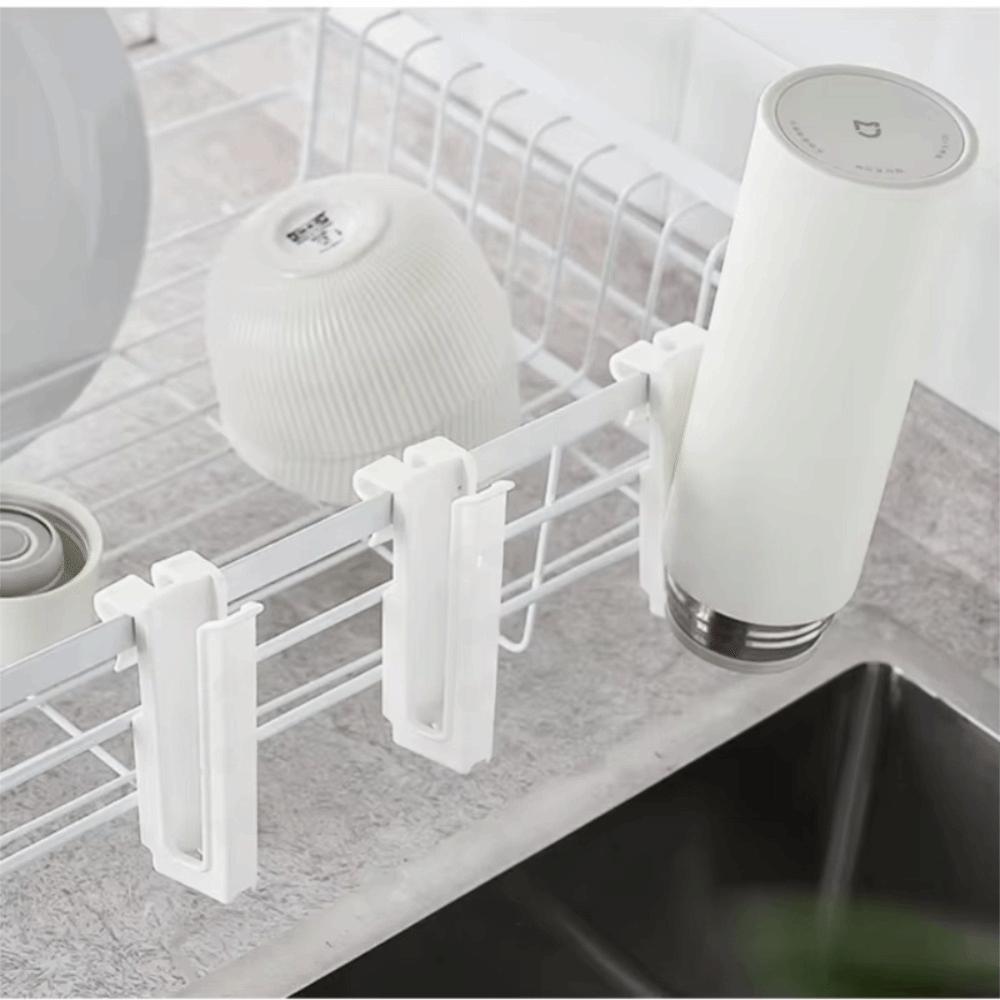 6 Piece Hanging Cup Drying Rack White Kitchen Draining Cup Holder Cup Organizer Chopstick