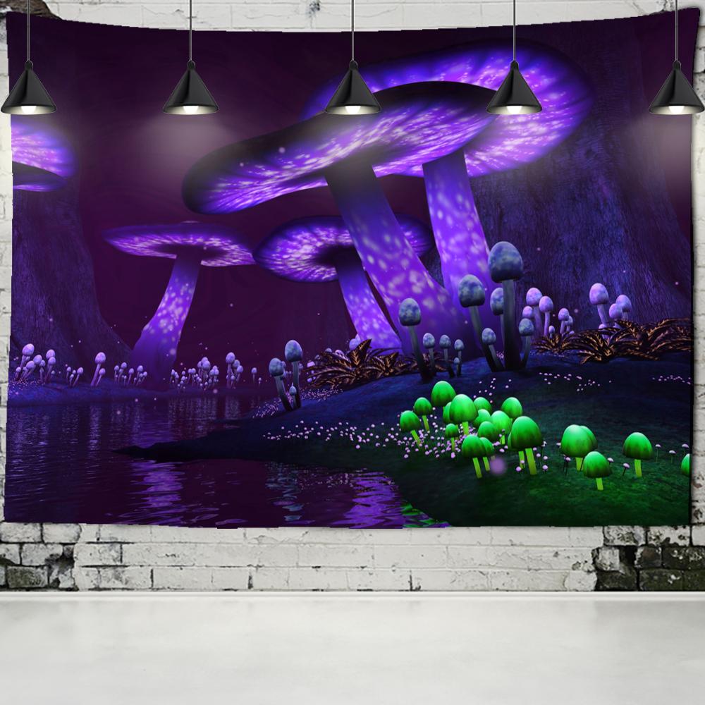 Психоделический гобелен с грибами, настенный подвесной богемный Мандала, колдовство, тайна, тапиз, декор для спальни в общежитии
